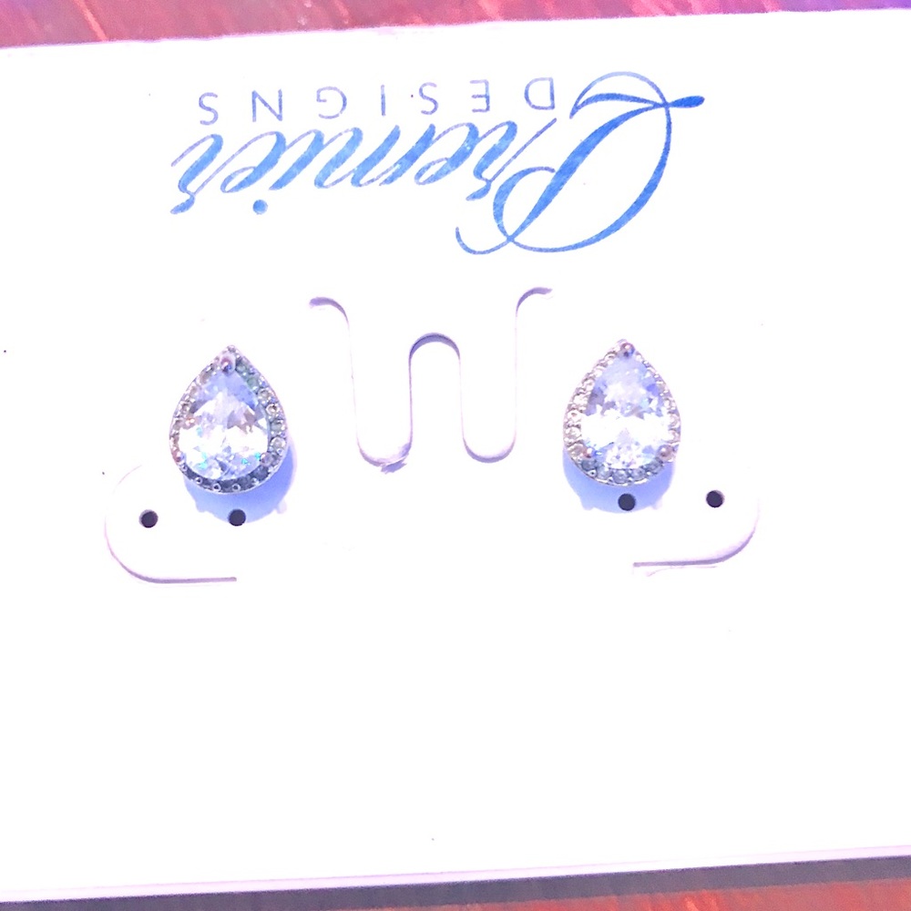 Pearl Diamonique Sterling Silver Earrings